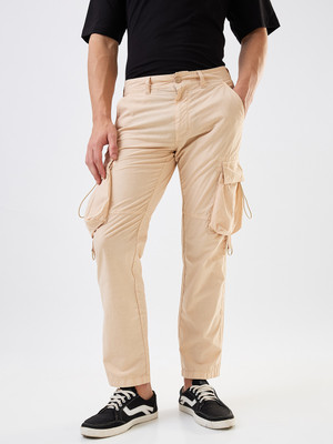 Spykar Straight Fit Men Beige Trousers