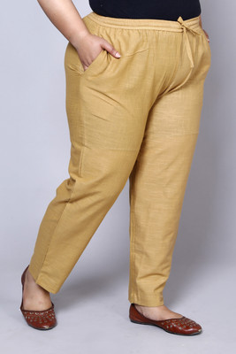 AAVONI Straight Fit Women Beige Trousers