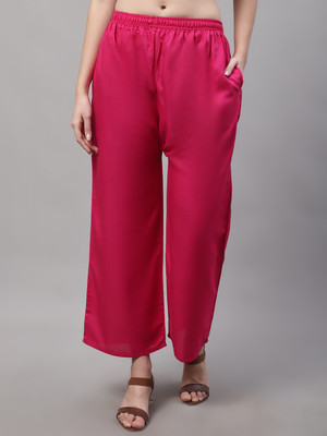 Bamboo Breeze Flared Women Pink Trousers