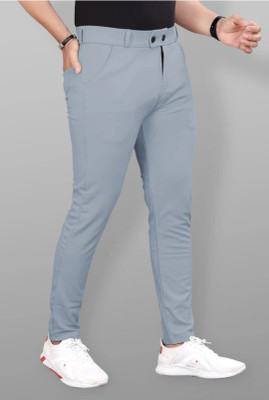 PV STORE Regular Fit Men Grey Trousers