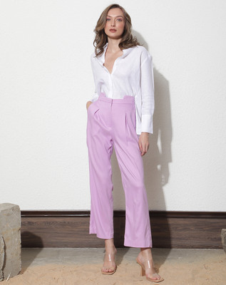 RAREISM Regular Fit Women Purple Trousers