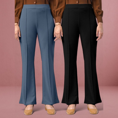 Anitafashion Loose Fit Women Grey, Black Trousers