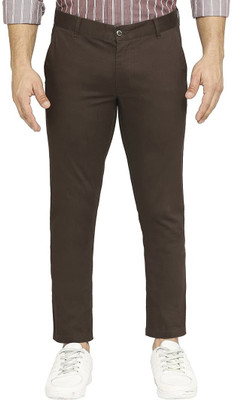 BASICS Slim Fit Men Brown Trousers