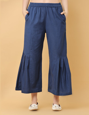 Black & Blah Blah Loose Fit Women Blue Trousers