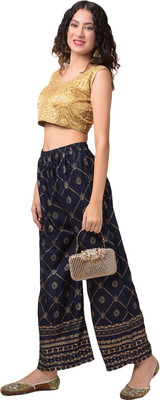 A R SILK DUPATTA HUB Regular Fit Women Blue Trousers
