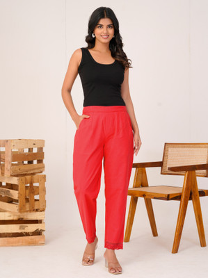 Suljhan Regular Fit, Straight Fit Women Red Trousers