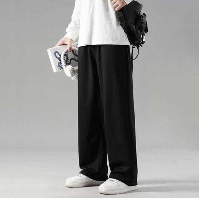MF Fashion Straight Fit Men Black Trousers