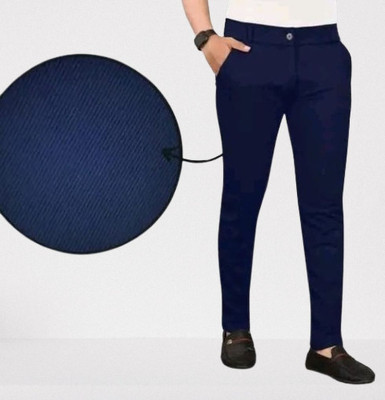 Advikfashion Slim Fit Men Blue Trousers