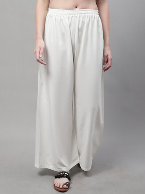 VALLES365 by S.c. Flared Women White Trousers