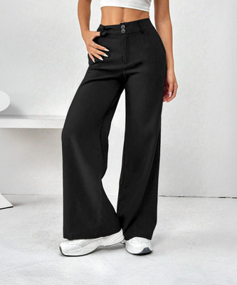 Rajovati Loose Fit Women Black Trousers