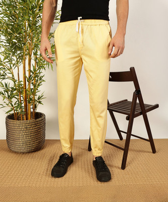 THOMAS SCOTT Regular Fit Men Yellow Trousers