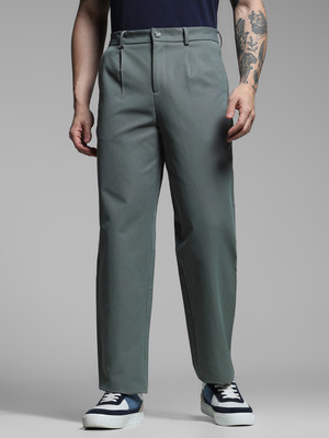 JACK & JONES Loose Fit Men Green Trousers