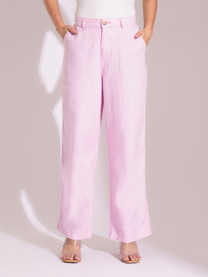 Globus Regular Fit Women Pink Trousers