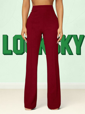 nitafashion Loose Fit Women Maroon Trousers
