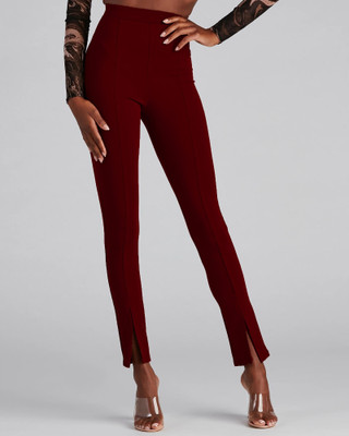 ADDYVERO Regular Fit Women Maroon Trousers