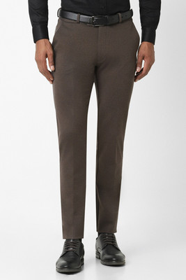 PETER ENGLAND Slim Fit Men Brown Trousers