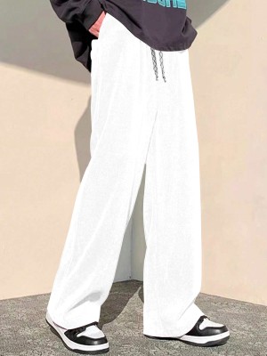 Rajovati Loose Fit Men White Trousers