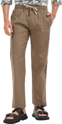 Estilocus Regular Fit Men Brown Trousers