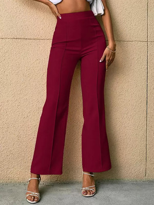Maheshvi Regular Fit Women Maroon Trousers