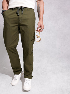 WROGN Regular Fit Men Green Trousers