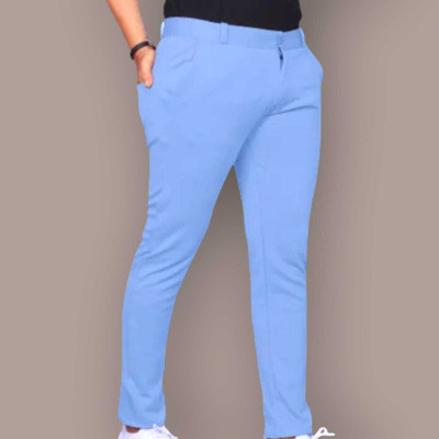 ISUEL FAB Slim Fit Men Light Blue Trousers