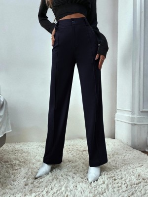 KOTTY Regular Fit Women Dark Blue Trousers