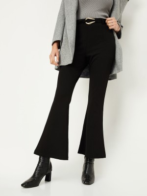 MAX Regular Fit Women Black Trousers