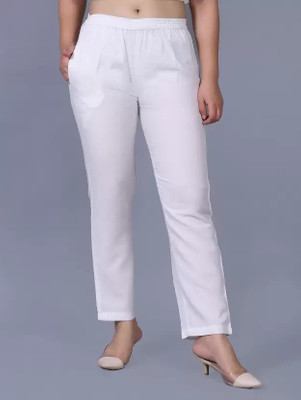 Shaukiya Regular Fit Women White Trousers