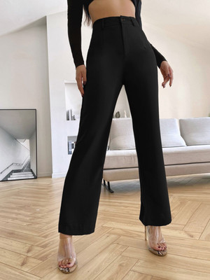 Jeiri Regular Fit Women Black Trousers
