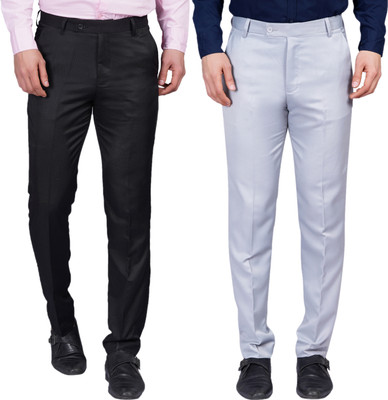 AXOLOTL Regular Fit Men Black, Grey Trousers