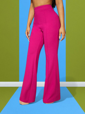 Trendnaari Regular Fit Women Pink Trousers