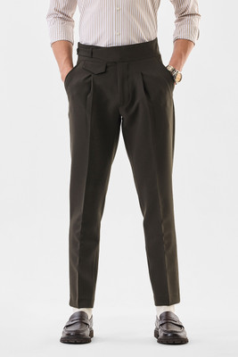 Snitch Comfort Fit Men Brown Trousers
