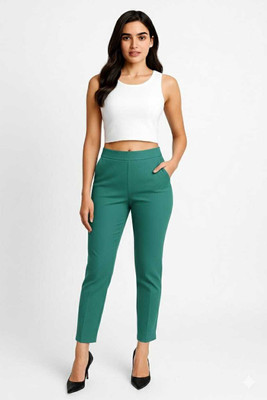 Lexie Slim Fit Women Green Trousers