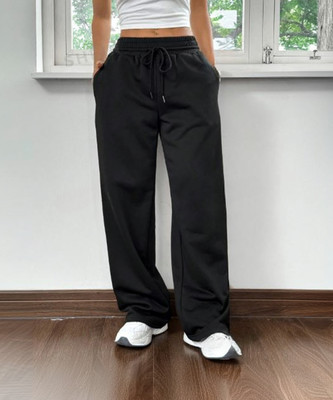 KSHS Straight Fit Women Black Trousers