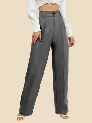 DHYANVI FASHION Comfort Fit Women Grey Trousers