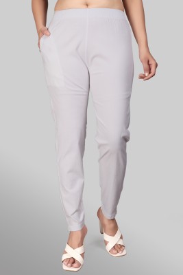 Devakii Comfort Fit Women White, Grey Trousers