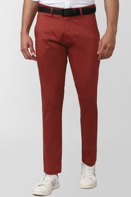 PETER ENGLAND Regular Fit Men Red Trousers