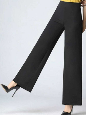 Broadstar Loose Fit Women Black Trousers