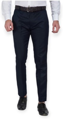 Adornique Fashion Comfort Fit Men Dark Blue Trousers