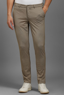 LOUIS PHILIPPE Slim Fit Men Beige Trousers