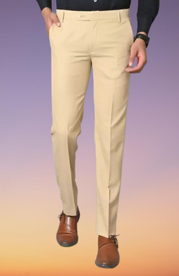 Kurus Slim Fit Men Beige Trousers