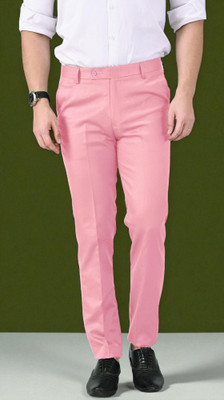 LookMakers Regular Fit Men Pink Trousers