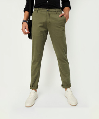 MAX Regular Fit Men Green Trousers