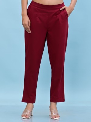 Juniper Straight Fit Women Maroon Trousers