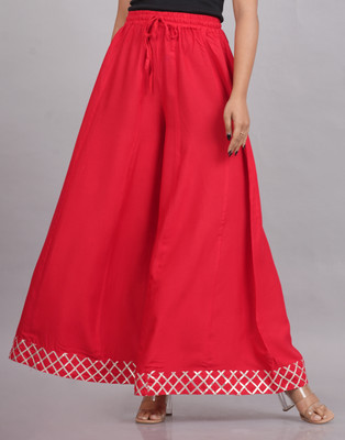 AARMAD Flared Women Red Trousers