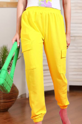 POPWINGS Relaxed Women Yellow Trousers