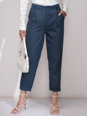 Tokyo Talkies Tapered Women Blue Trousers