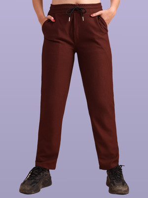 GIBBONTE Solid Women Brown Track Pants