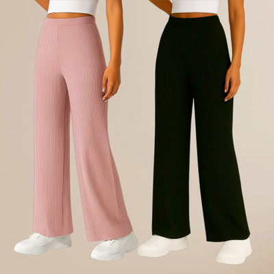 METRONAUT Comfort Fit Women Pink, Dark Green Trousers