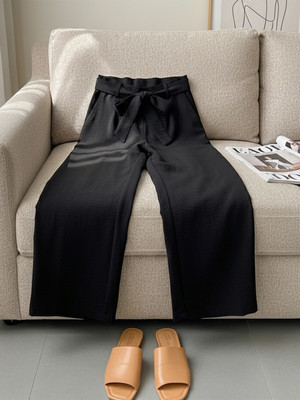 DTR FASHION Flared Women Black Trousers
